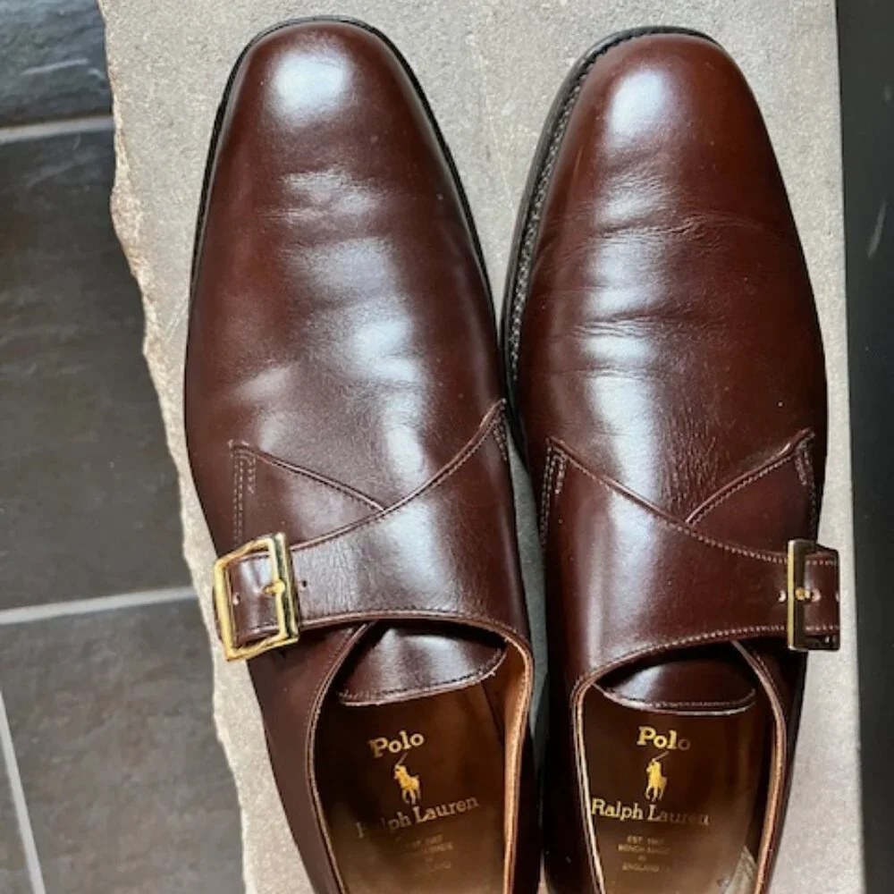 Polo Ralph Lauren Brown Leather Single Monkstrap Shoe Size 12D - Picture 3 of 7